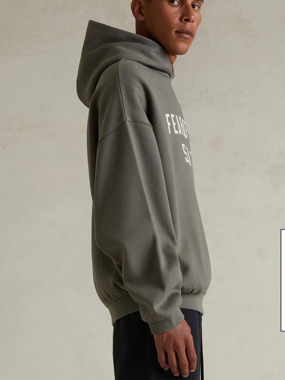 NWT Fear of God ESSENTIALS Moss '90s Fit Fleece Hoodie XS - Picture 3 of 8
